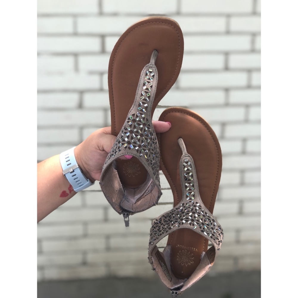 Yellow box sandals size 8